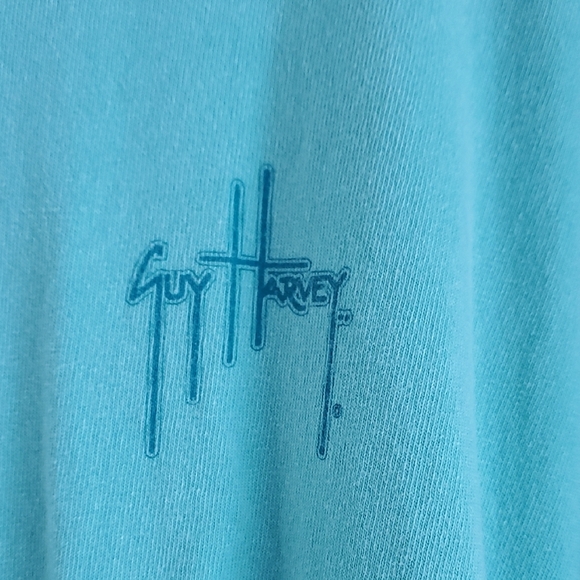 Guy Harvey Teal Long Sleeve Shirt - Picture 2 of 4